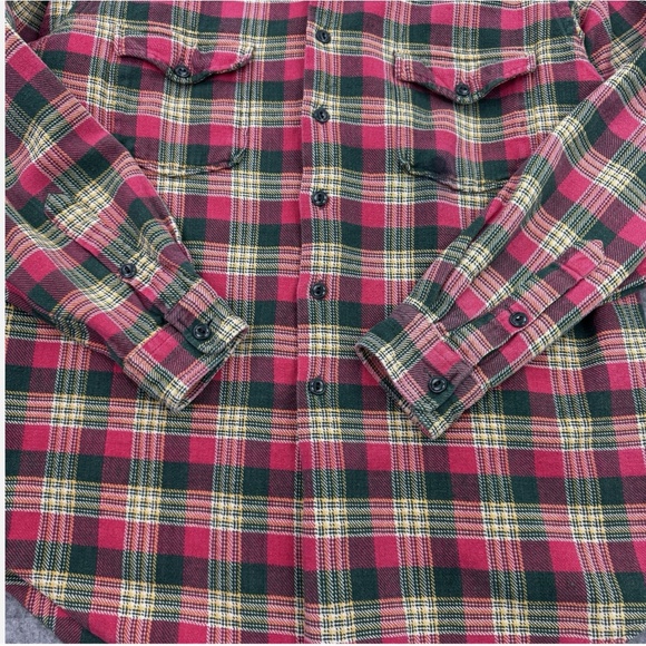 RRL Double RL Shirt Mens Medium Red Plaid Fannel Thick Workshirt Ralph Lauren - Picture 13 of 13